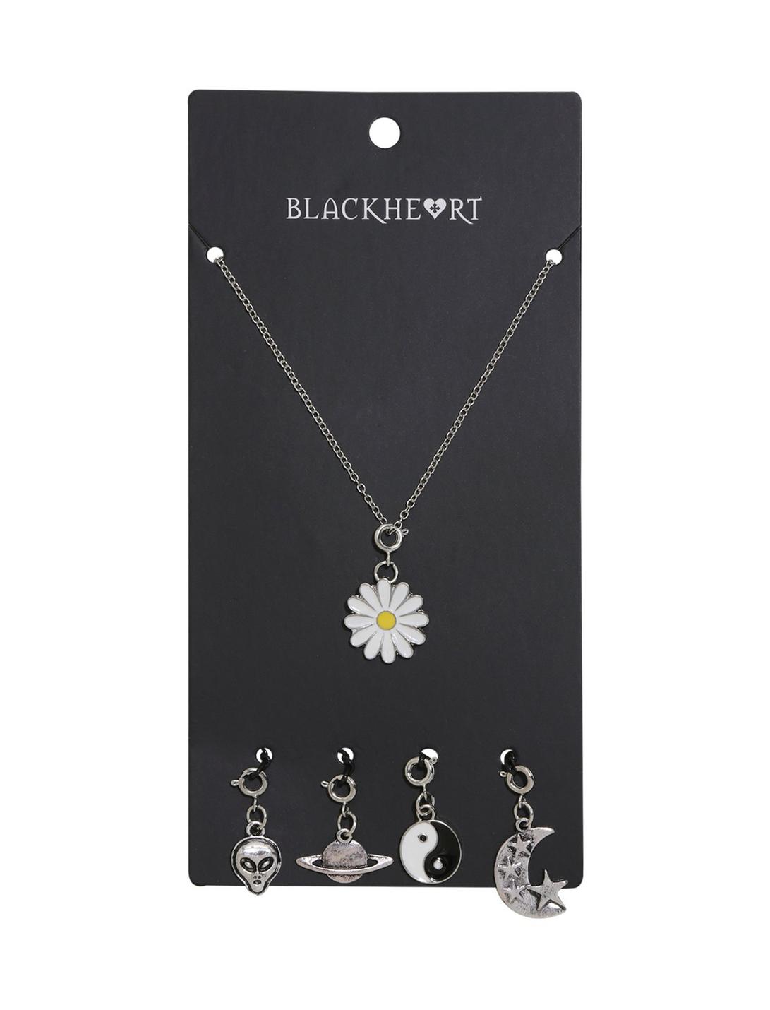 Blackheart Alien Planet Daisy Moon & Yin-Yang Charm Necklace, , hi-res
