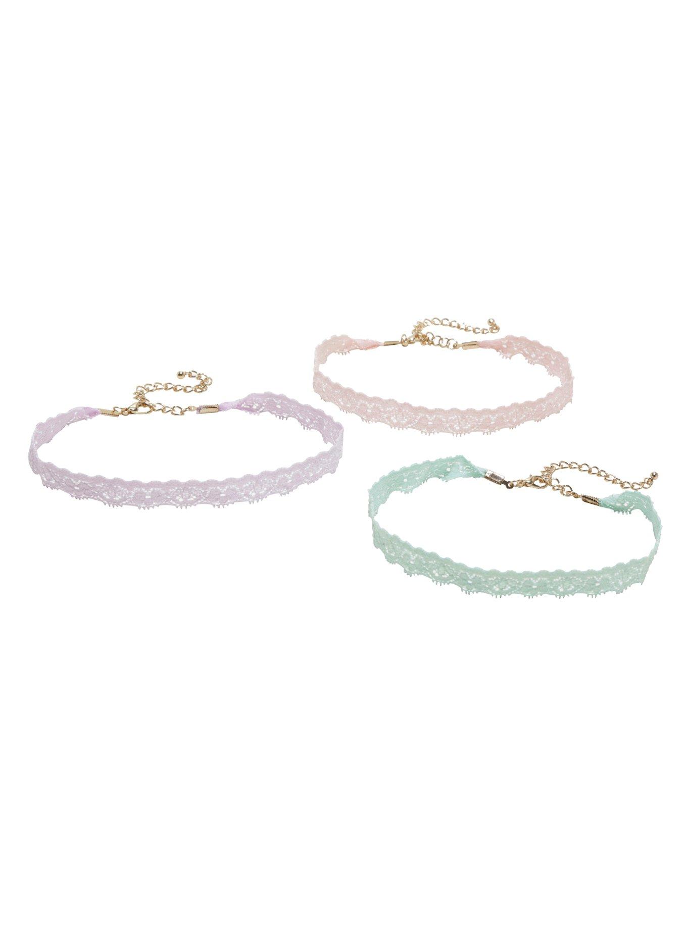 Blackheart Pastel Lace Choker Set, , hi-res