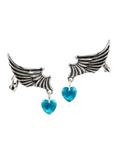 Blackheart Heart Wing Ear Cuff Earrings, , hi-res