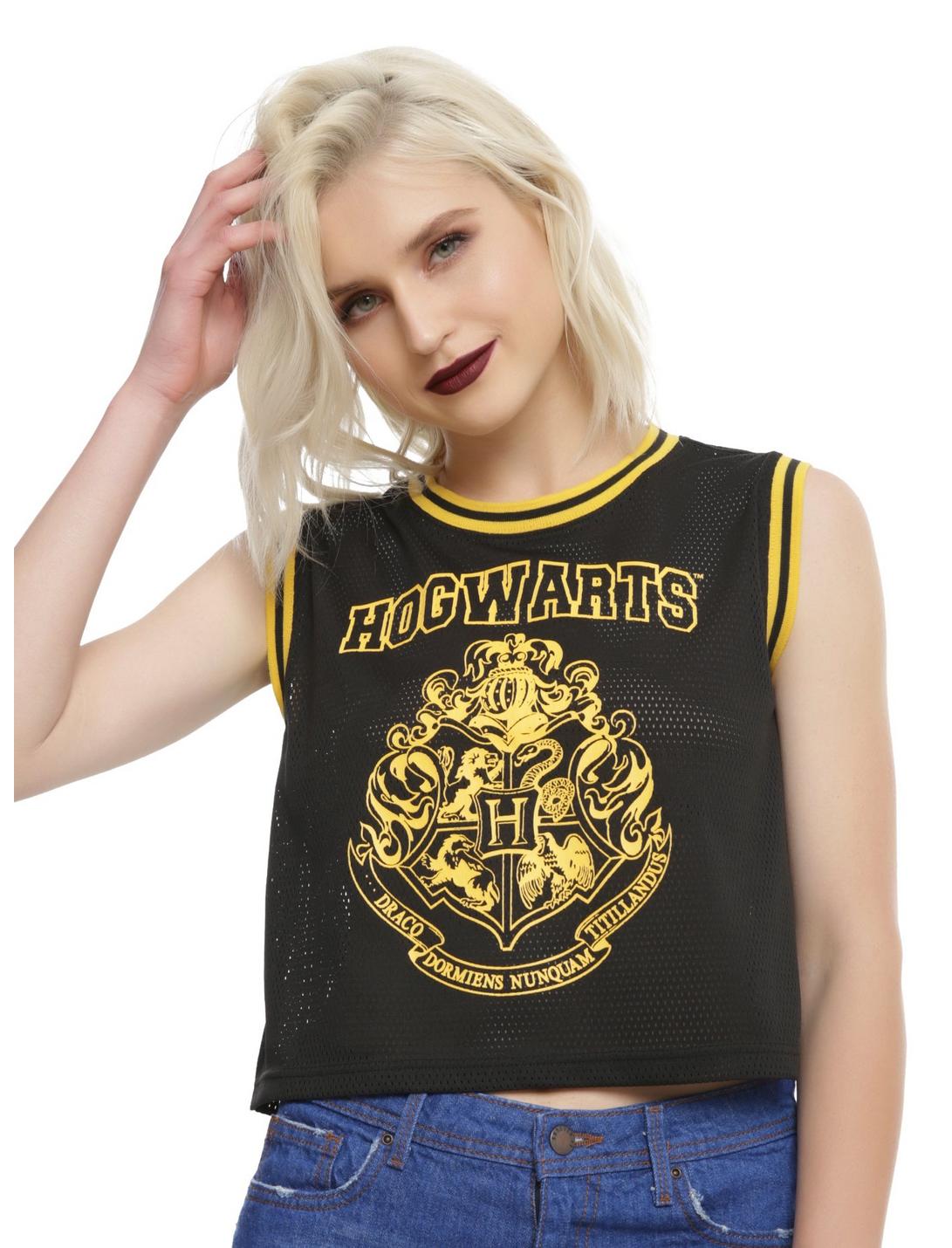 Harry Potter Hogwarts Crest Girls Jersey Tank Top, BLACK, hi-res