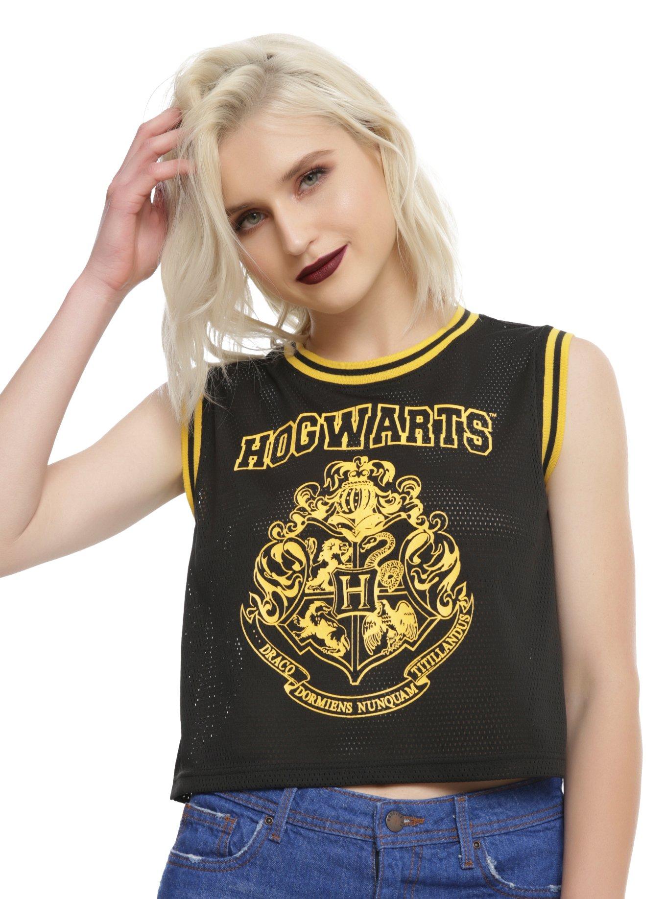 Harry Potter Hogwarts Crest Girls Jersey Tank Top, BLACK, hi-res