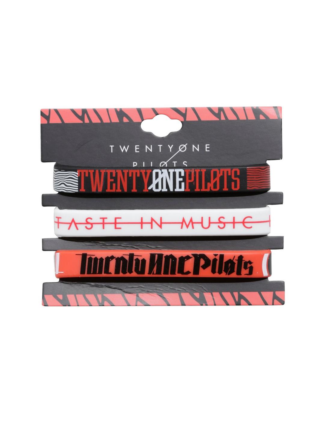 Twenty One Pilots Taste In Music Rubber Bracelet Set, , hi-res