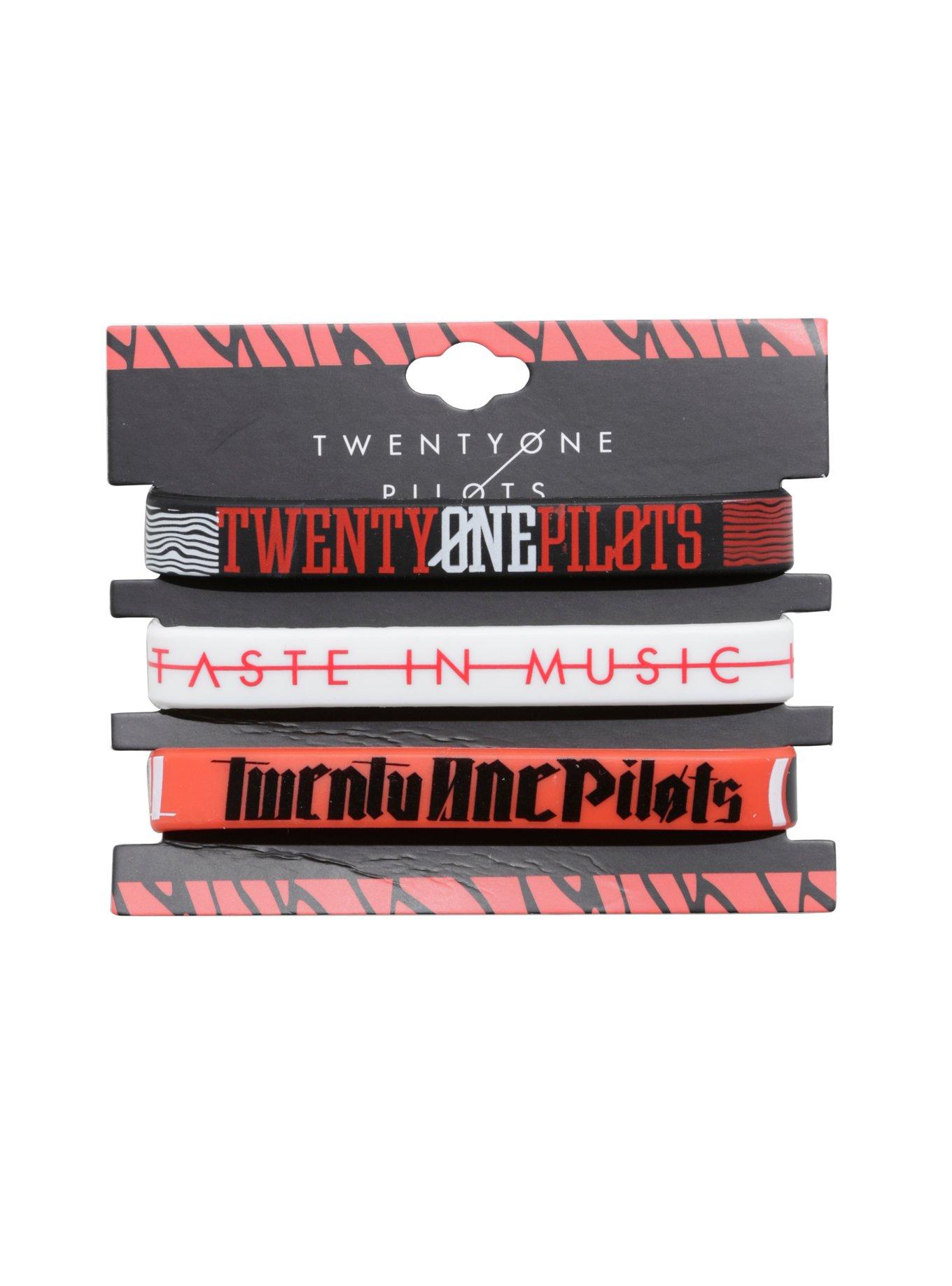 Twenty One Pilots Taste In Music Rubber Bracelet Set, , hi-res