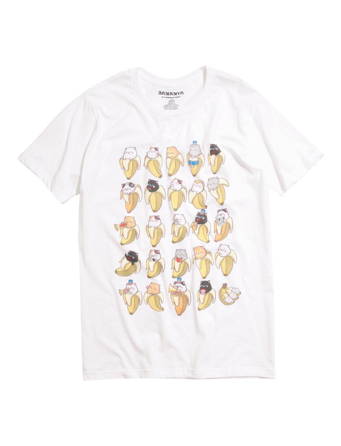 Bananya Characters T-Shirt, WHITE, hi-res