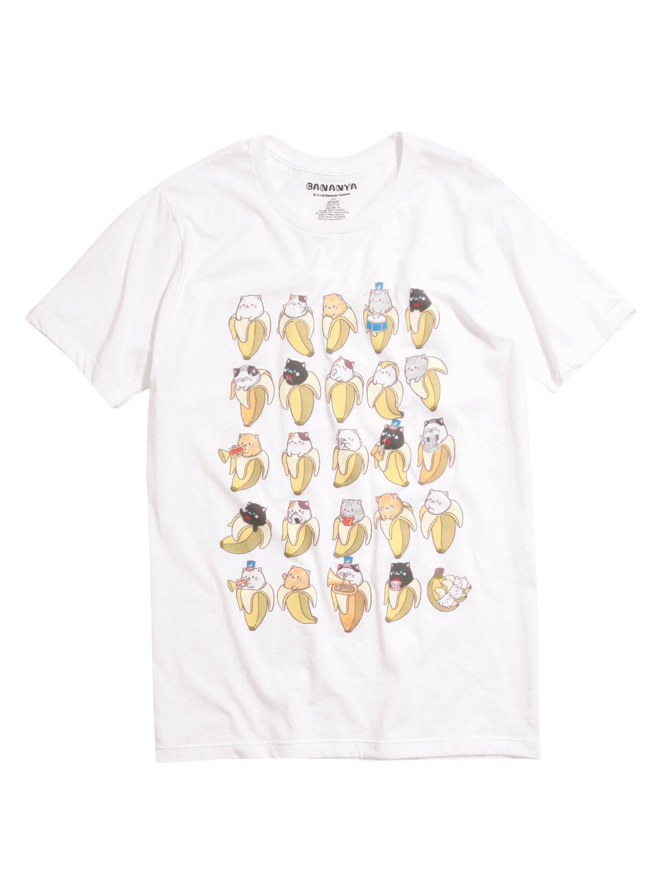 Bananya Characters T-Shirt, WHITE, hi-res