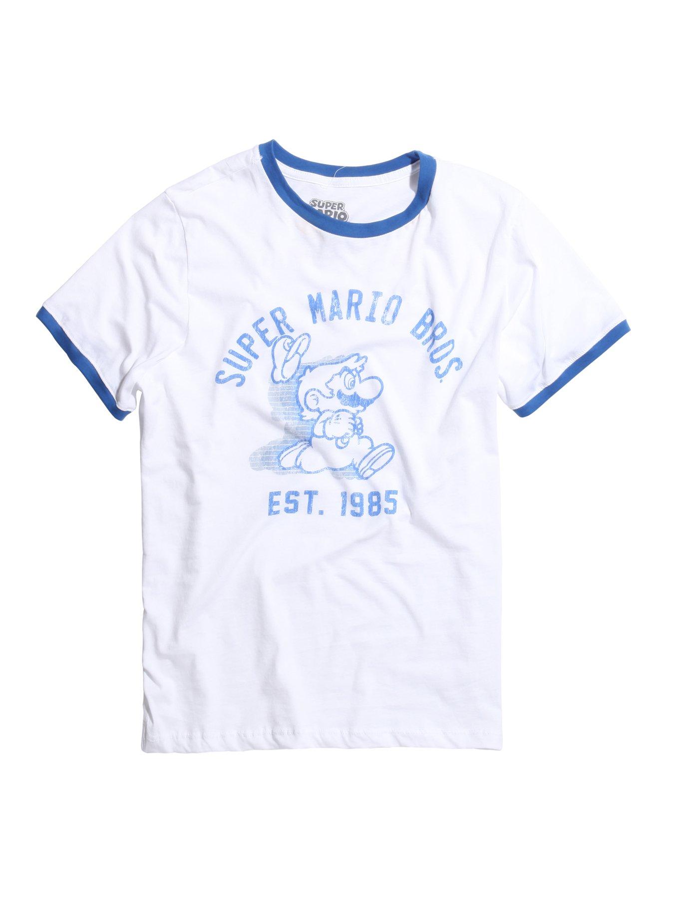 Super Mario Bros. Est. 1985 Ringer T-Shirt, WHITE, hi-res