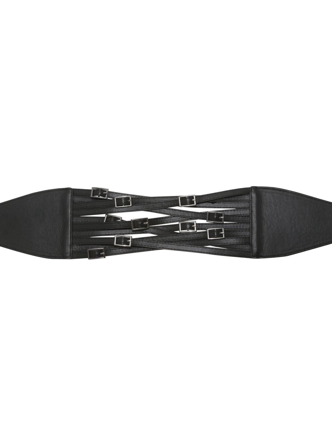 Black Multi-Layer Buckle Belt, BLACK, hi-res