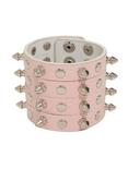 Pink Faux Leather Spike Cuff, , hi-res