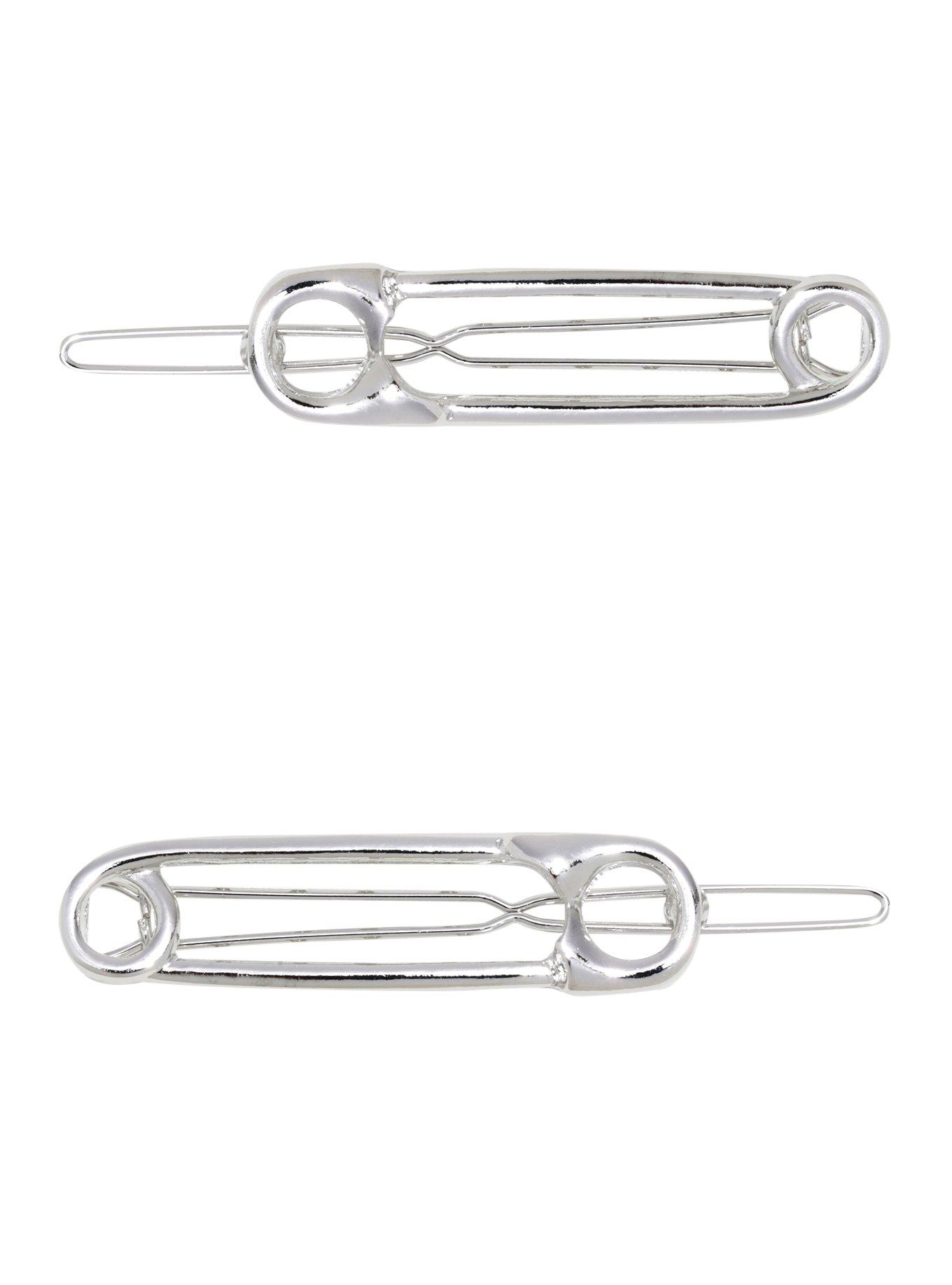 Blackheart Silver Safety Pink Hair Clip, , hi-res