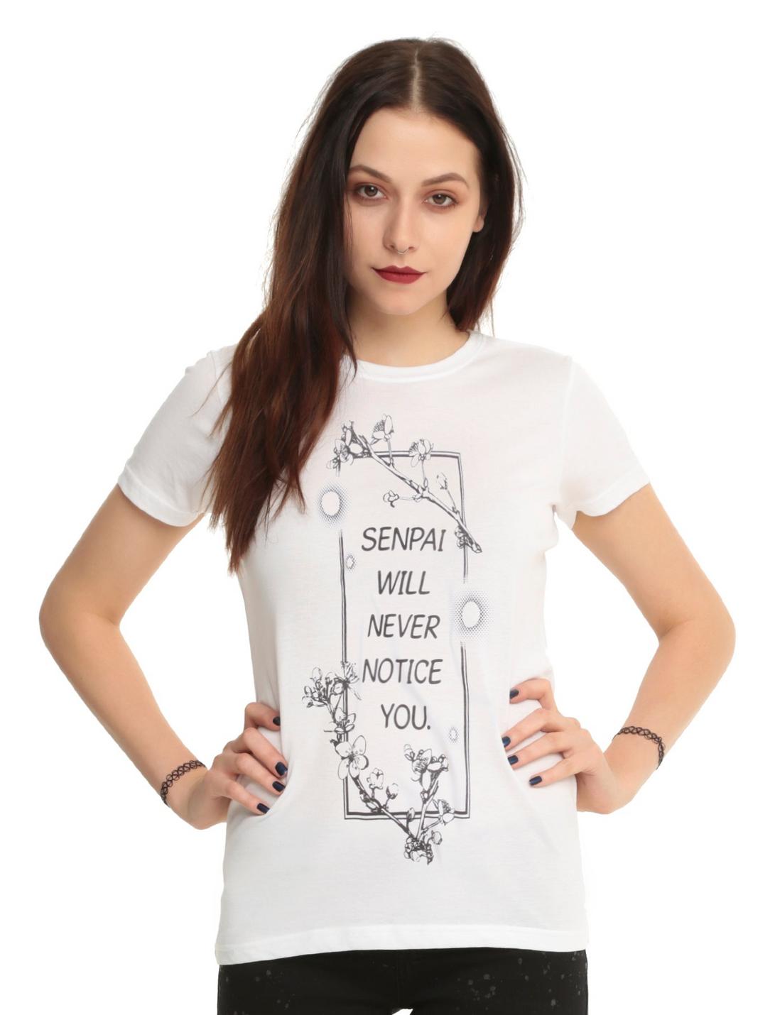 Senpai Never Girls T-Shirt, GREY, hi-res