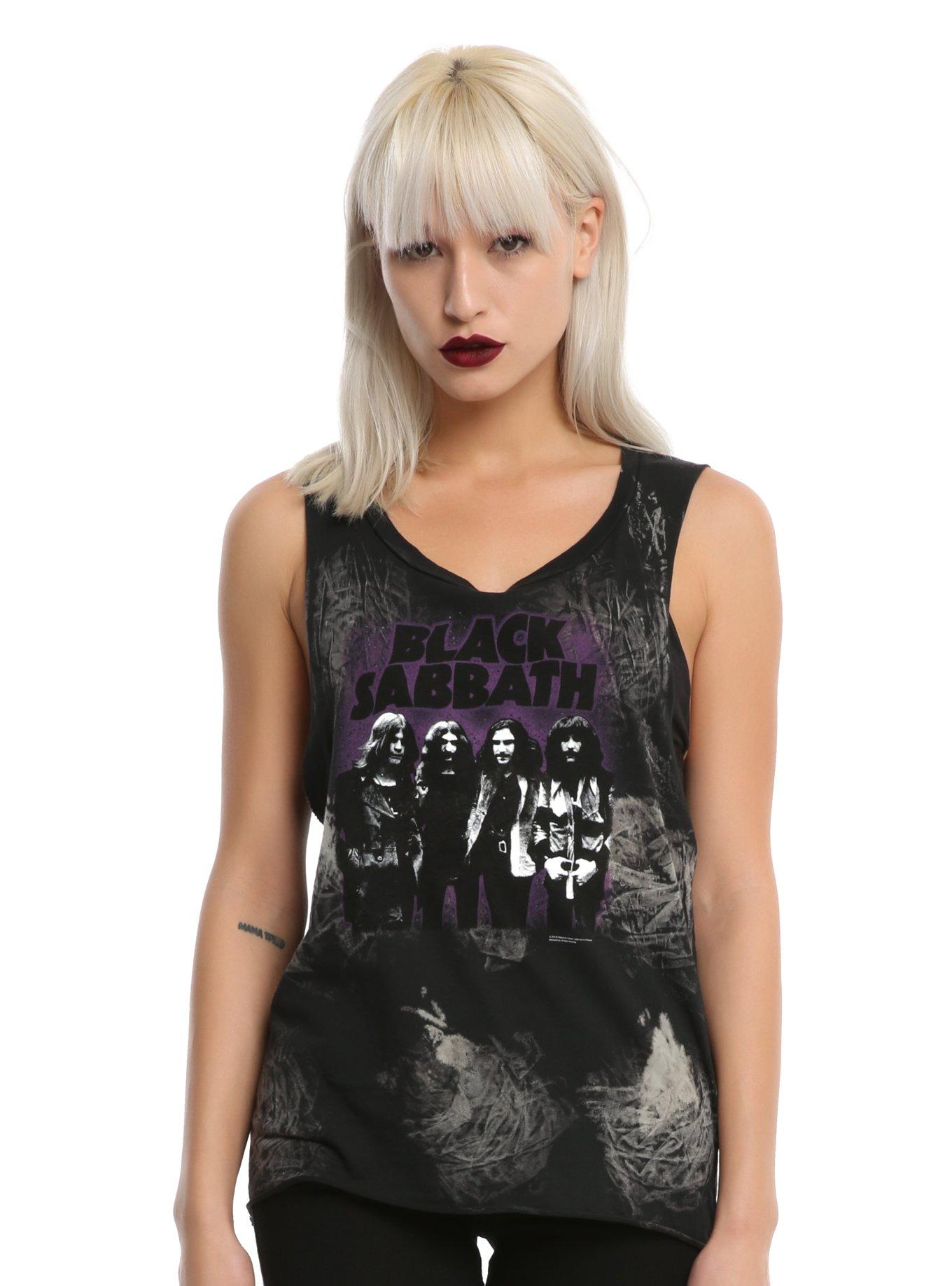 Black Sabbath Cloud Wash Girls Drop Arm Tank Top, BLACK, hi-res