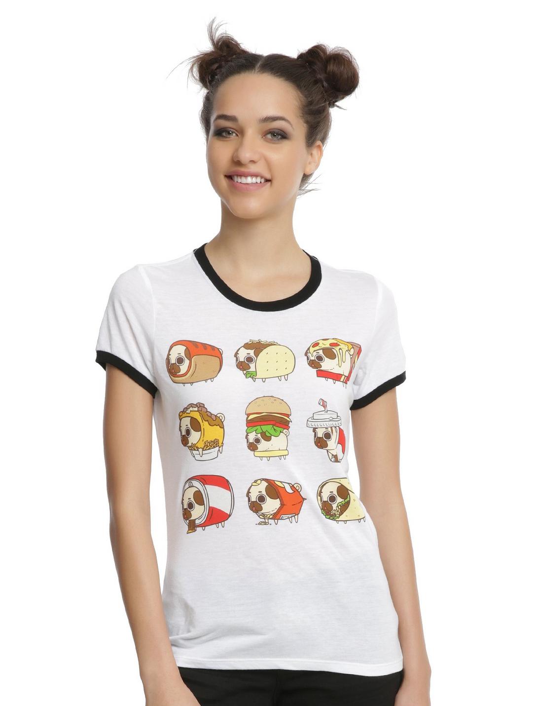 Puglie Junk Food Girls Ringer T-Shirt, WHITE, hi-res