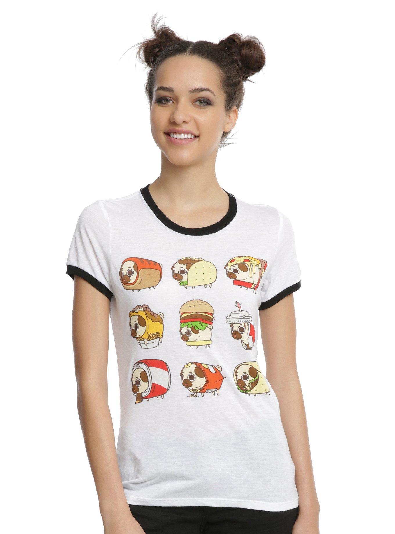 Puglie Junk Food Girls Ringer T-Shirt, WHITE, hi-res