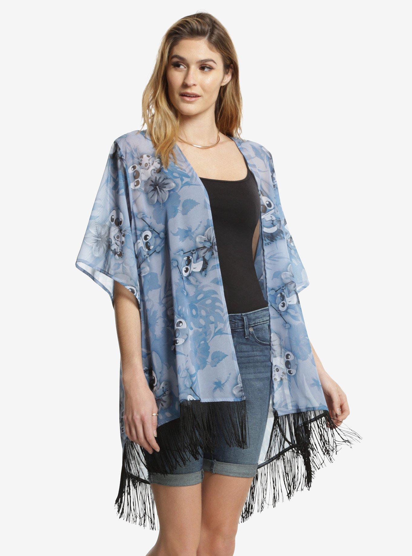 Disney Lilo & Stitch Tonal Kimono, NAVY, hi-res