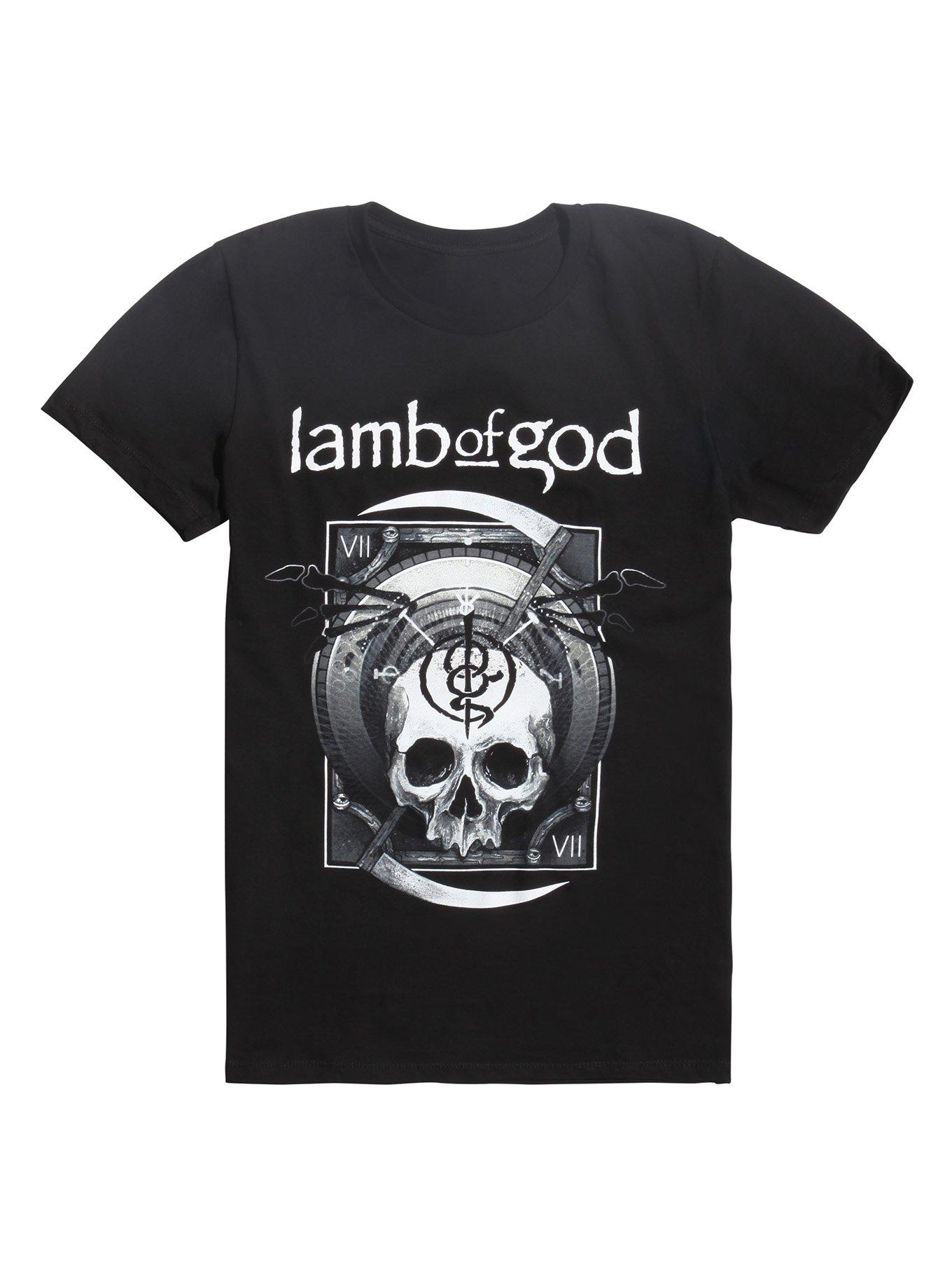 Lamb Of God Skullsickle T-Shirt, BLACK, hi-res