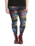 Disney Beauty And The Beast Stained Glass Leggings Plus Size, MULTI COLOR, hi-res
