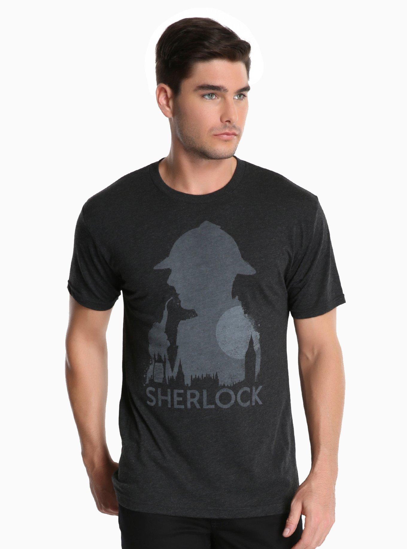 Sherlock Silhouette T-Shirt, BLACK, hi-res