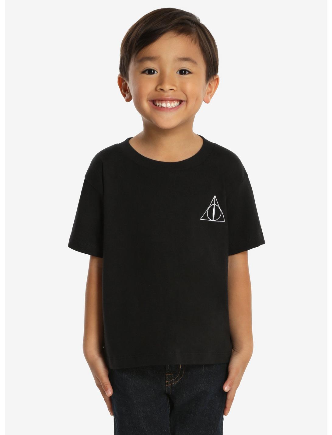 Harry Potter Deathly Hallows Embroidered Toddler Tee, BLACK, hi-res