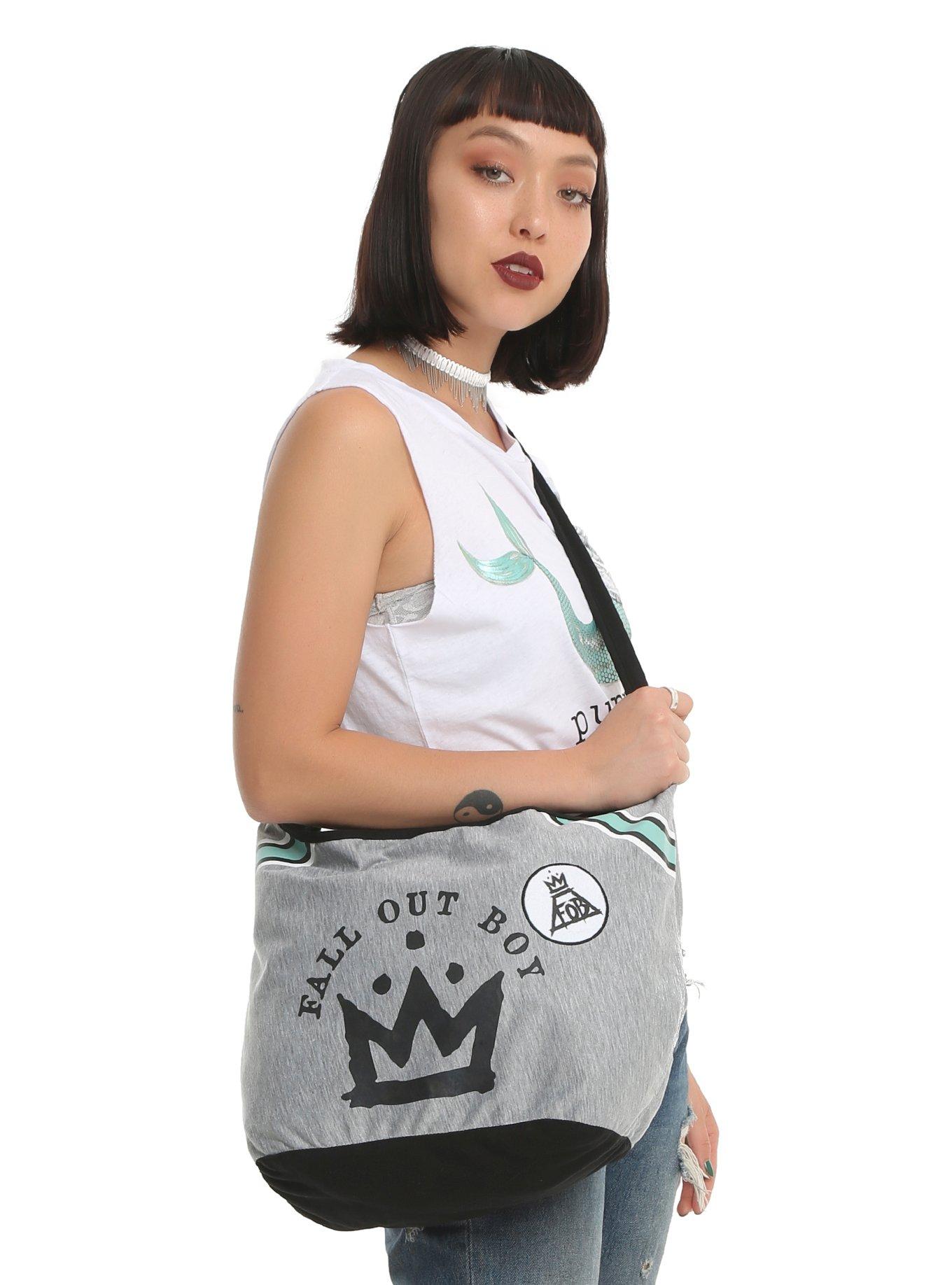 Fall Out Boy Crown Grey Hobo Crossbody Bag, , hi-res