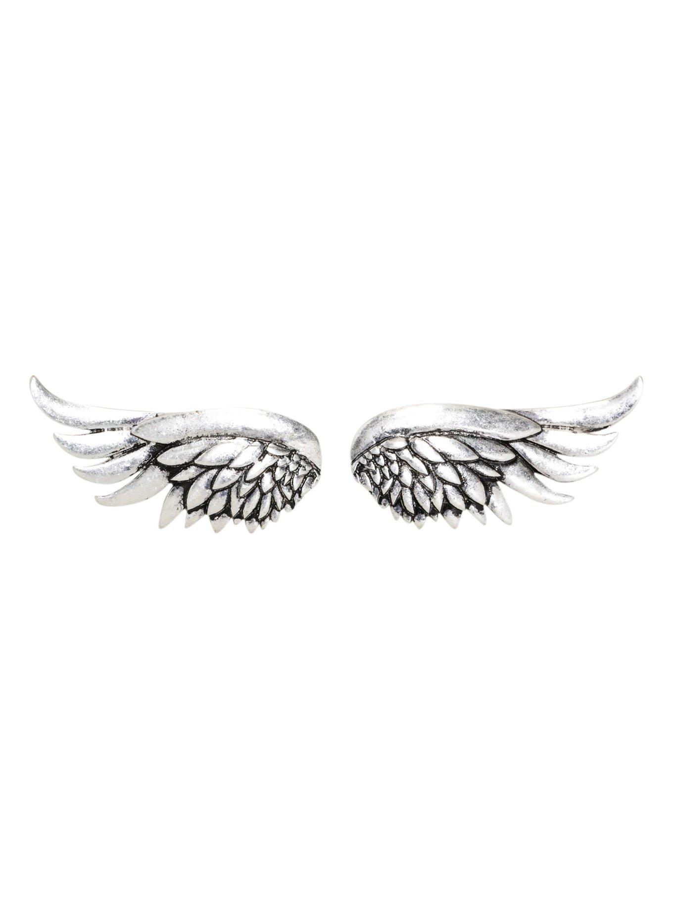 Blackheart Burnished Silver Wing Hair Clip Set, , hi-res