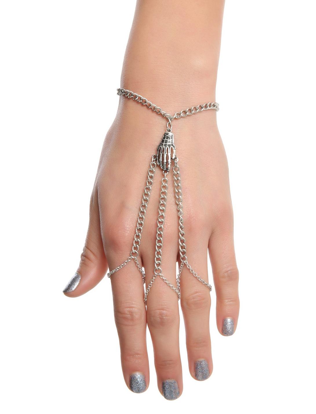 Blackheart Skeleton Ring Bracelet, , hi-res