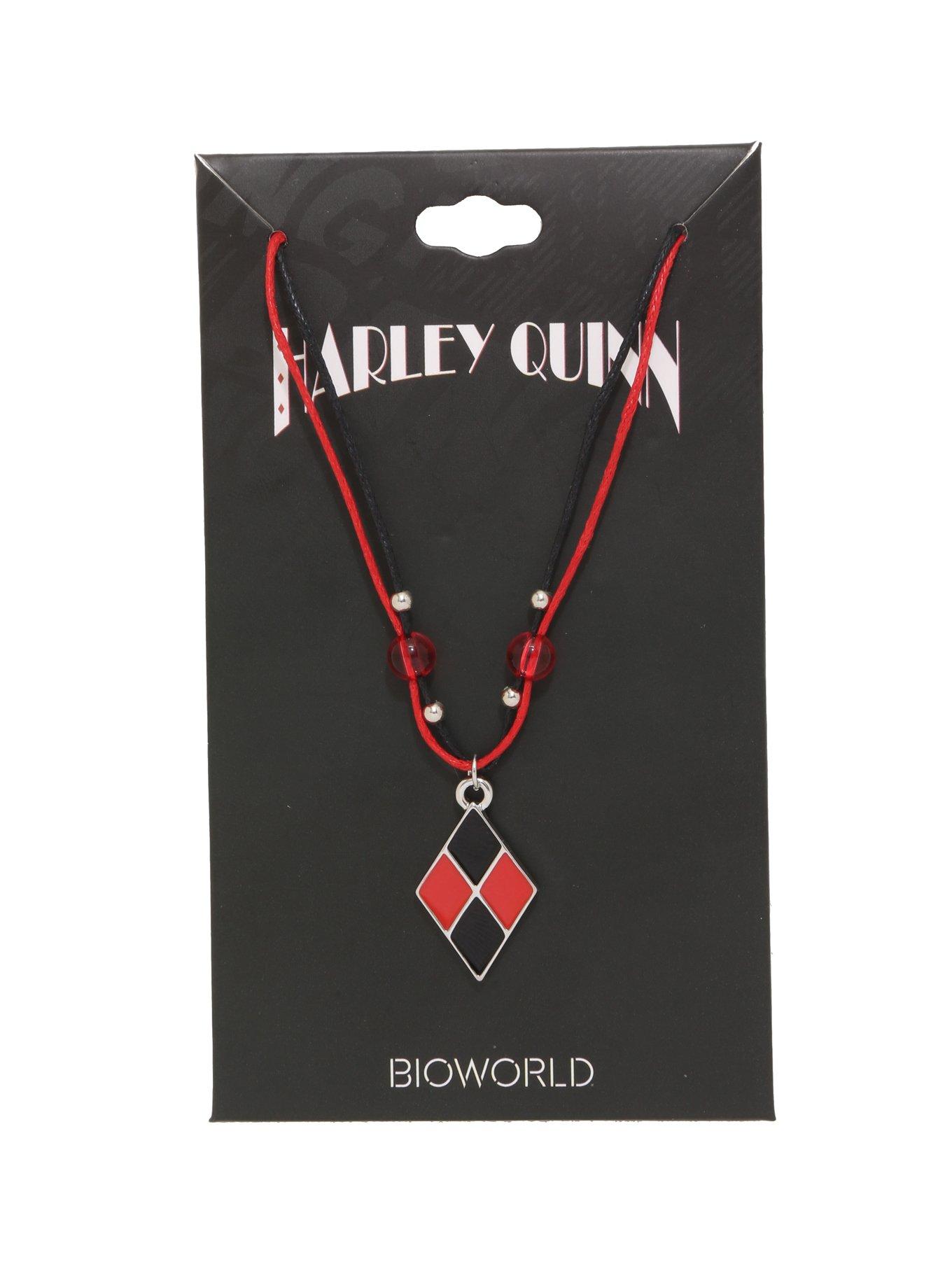 DC Comics Batman Harley Quinn Diamond Cord Necklace, , hi-res