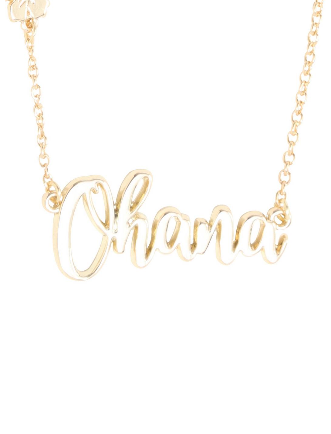 Disney Lilo & Stitch Ohana Cursive Name Plate Necklace, , hi-res