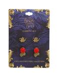 Disney Beauty And The Beast Mrs. Potts Enchanted Rose Tunnel Earring Set, , hi-res
