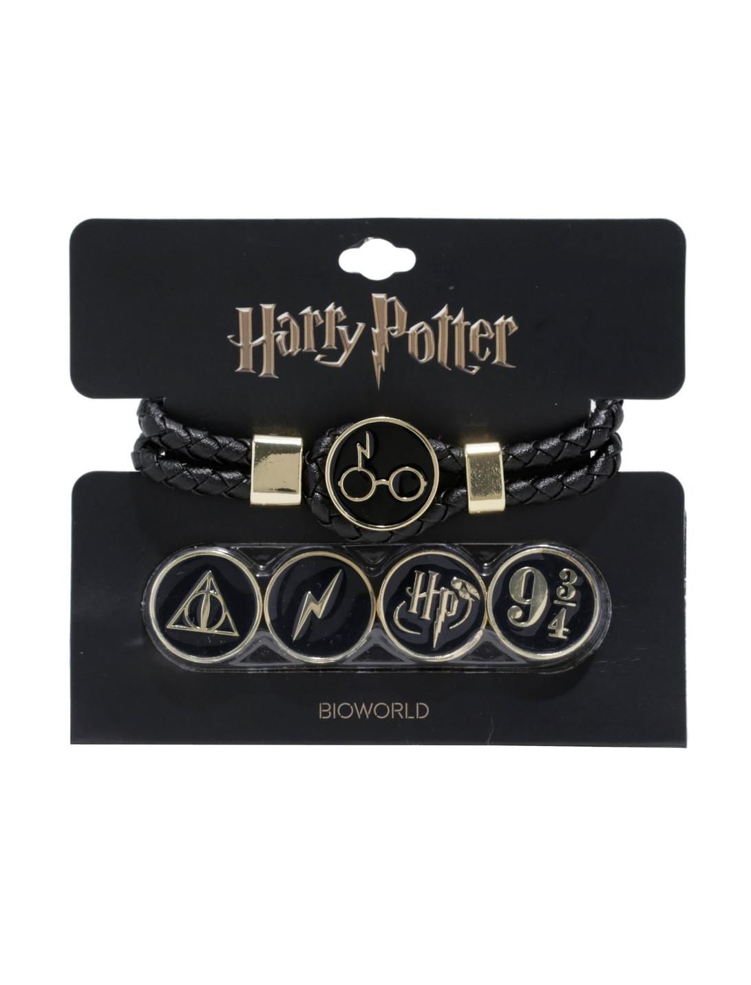 Harry Potter Interchangeable Charm Black Cord Bracelet, , hi-res