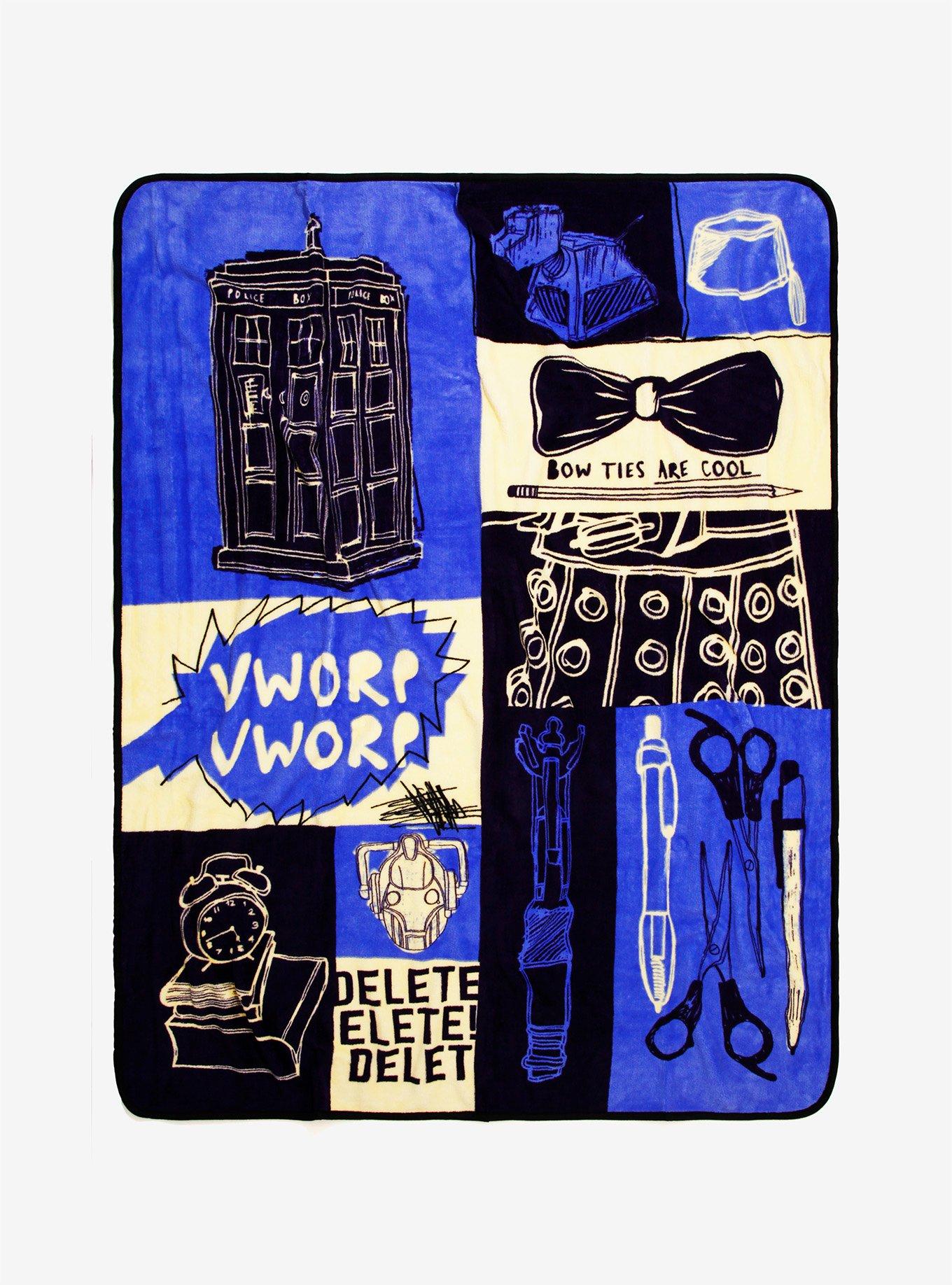 Doctor Who TARDIS Boxes Throw Blanket, , hi-res