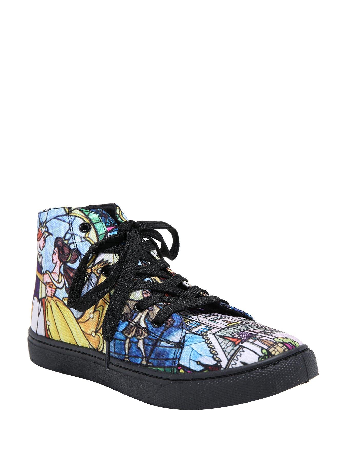 Disney Beauty And The Beast Stained Glass Hi-Top Sneakers, MULTI, hi-res