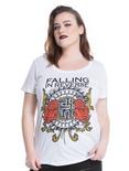 Falling In Reverse Roses Logo Girls T-Shirt Plus Size, WHITE, hi-res