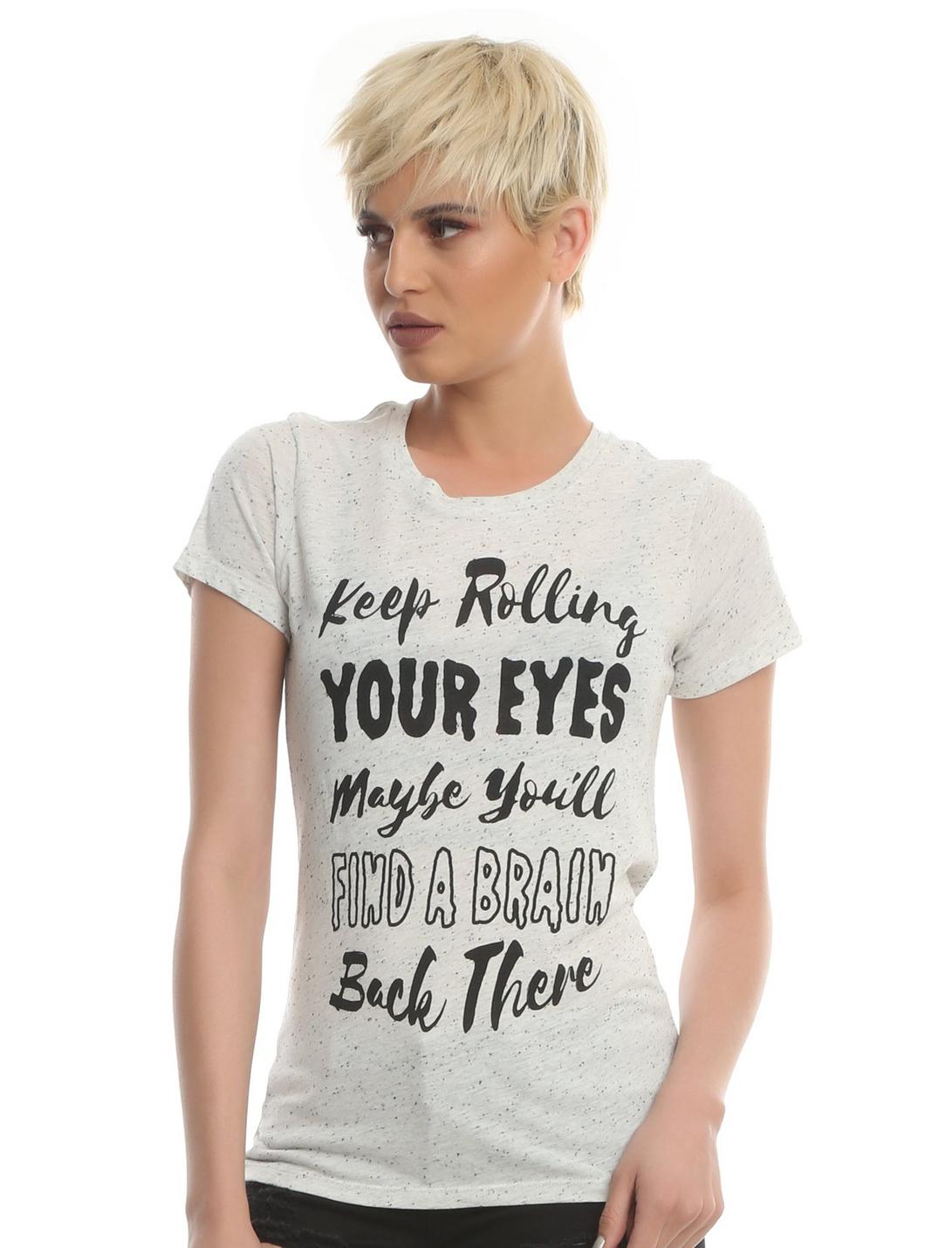 Rolling Eyes Girls T-Shirt, WHITE, hi-res