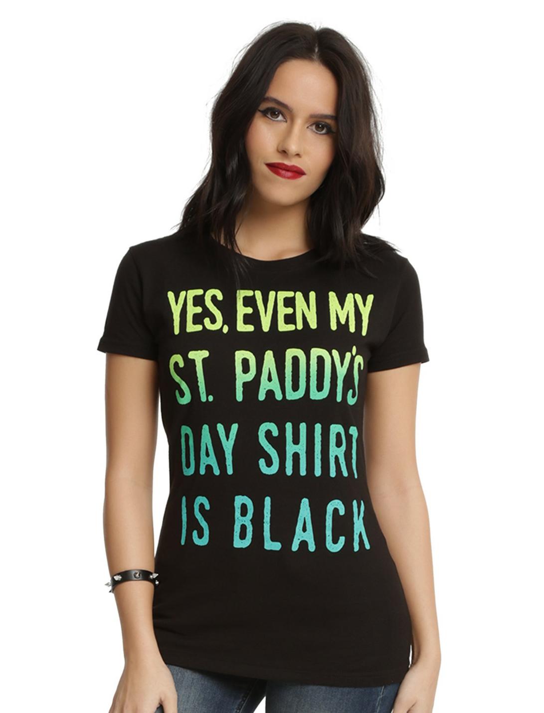 Black St. Paddy's Day Girls T-Shirt, BLACK, hi-res