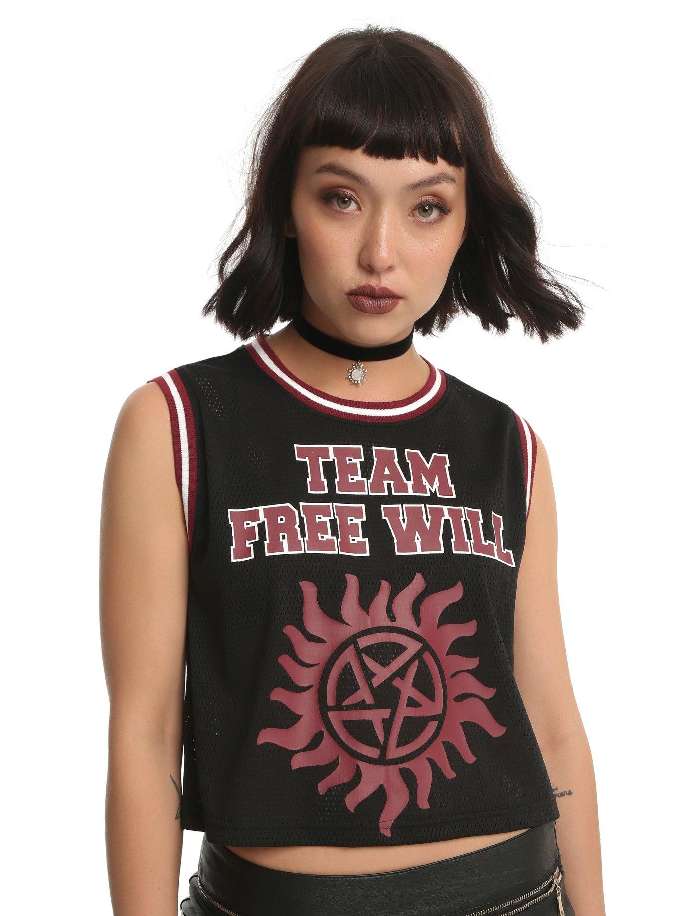 Supernatural Team Free Will Girls Jersey Tank Top, BLACK, hi-res