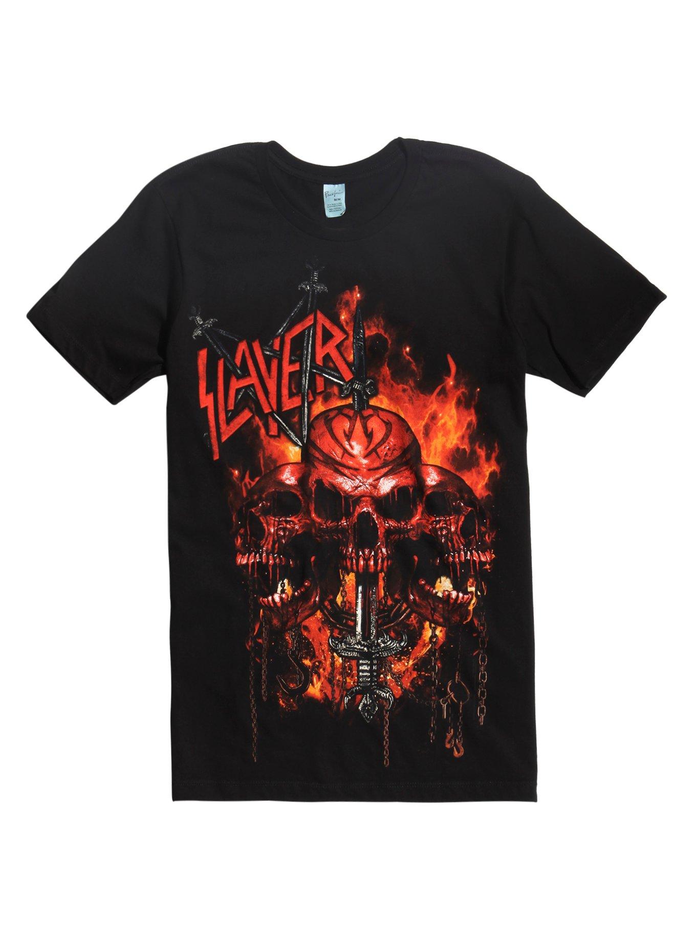 Slayer Skull Trio T-Shirt, BLACK, hi-res