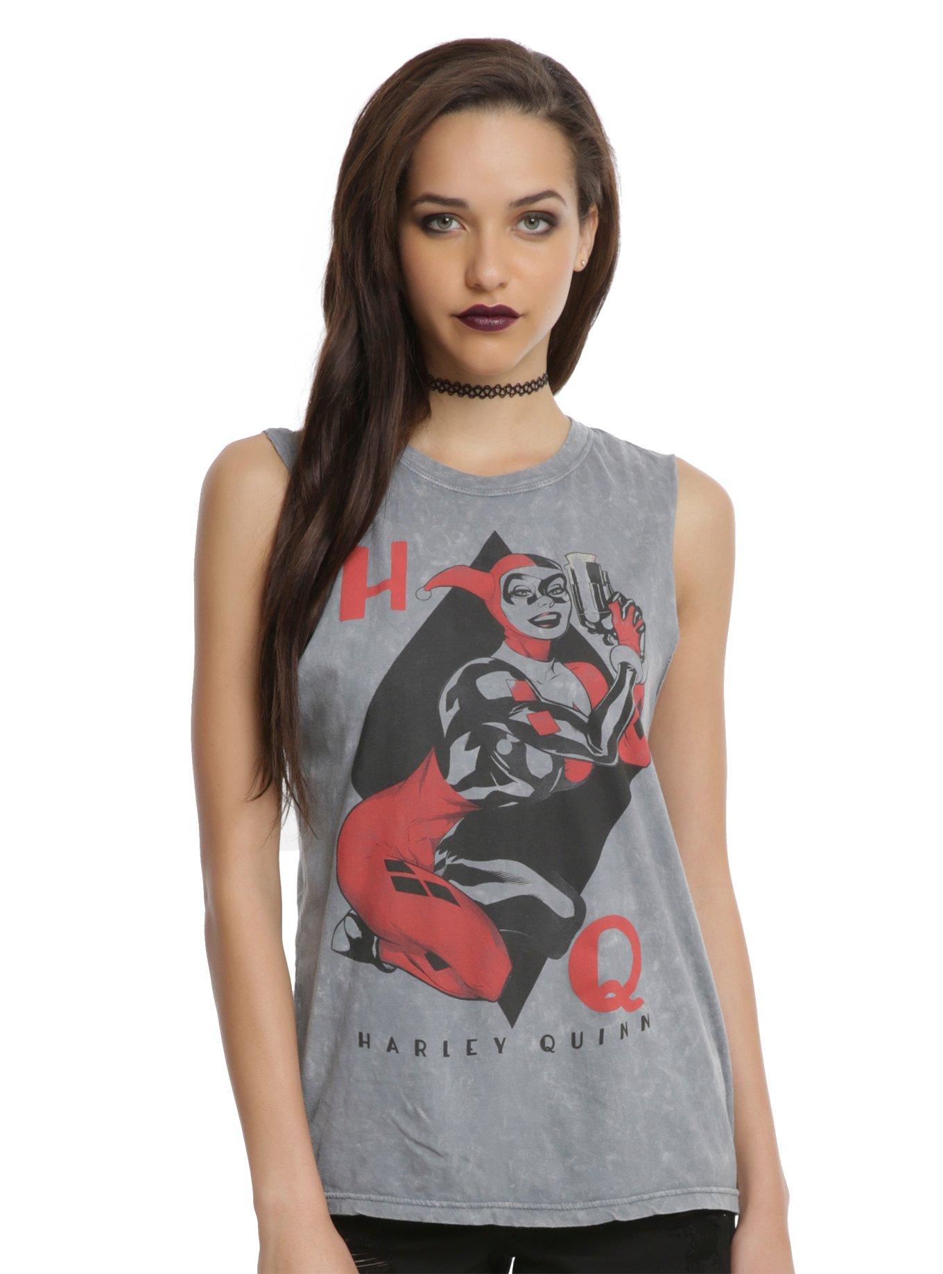 DC Comics Batman Pinup Harley Quinn Girls Muscle Top | Hot Topic