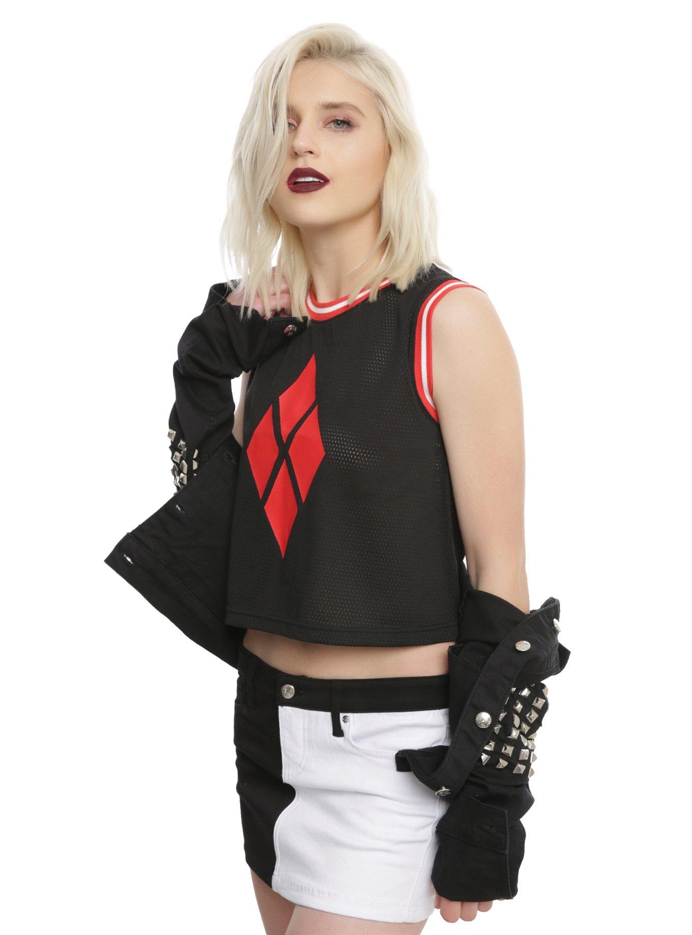 DC Comics Harley Quinn Diamond Girls Jersey Tank Top, BLACK, hi-res