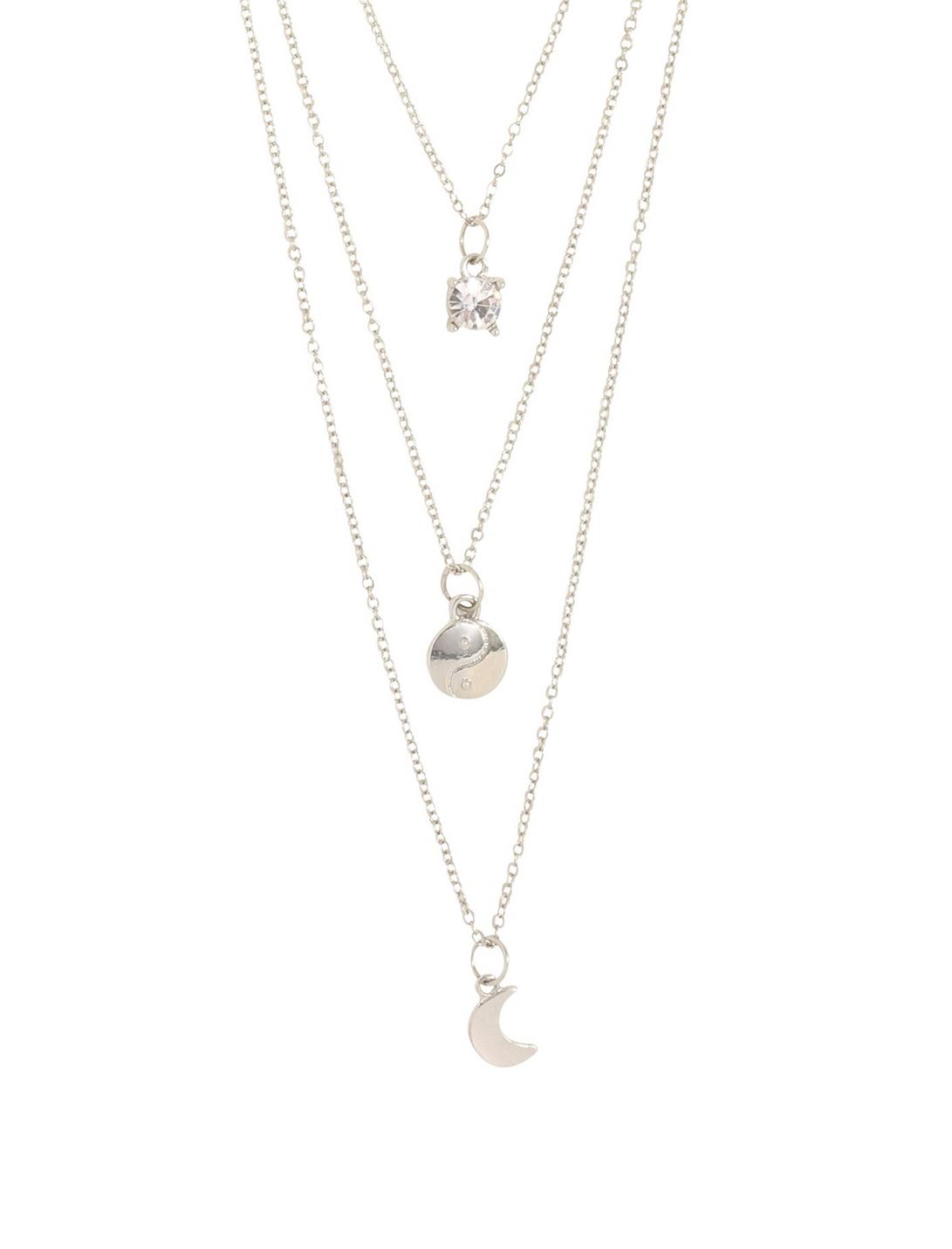 Multi-Layered Yin-Yang And Moon Necklace, , hi-res