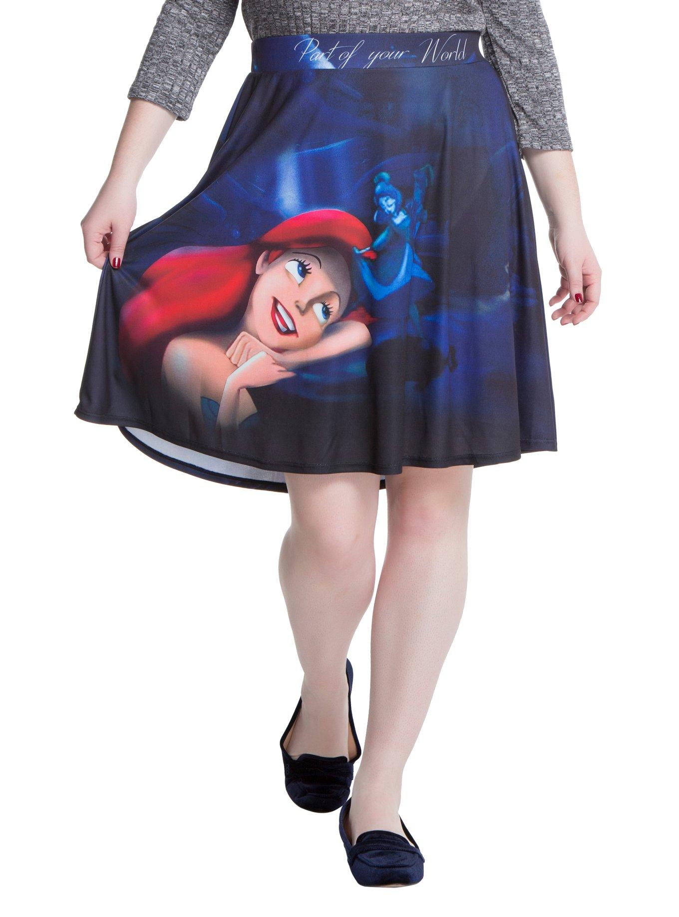 Disney The Little Mermaid Ariel Part Of Your World Sublimation Skirt Plus Size, BLACK, hi-res