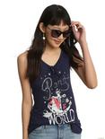 Disney The Little Mermaid Part Of Your World Anchor Ariel Girls Lace Up Tank Top, NAVY, hi-res