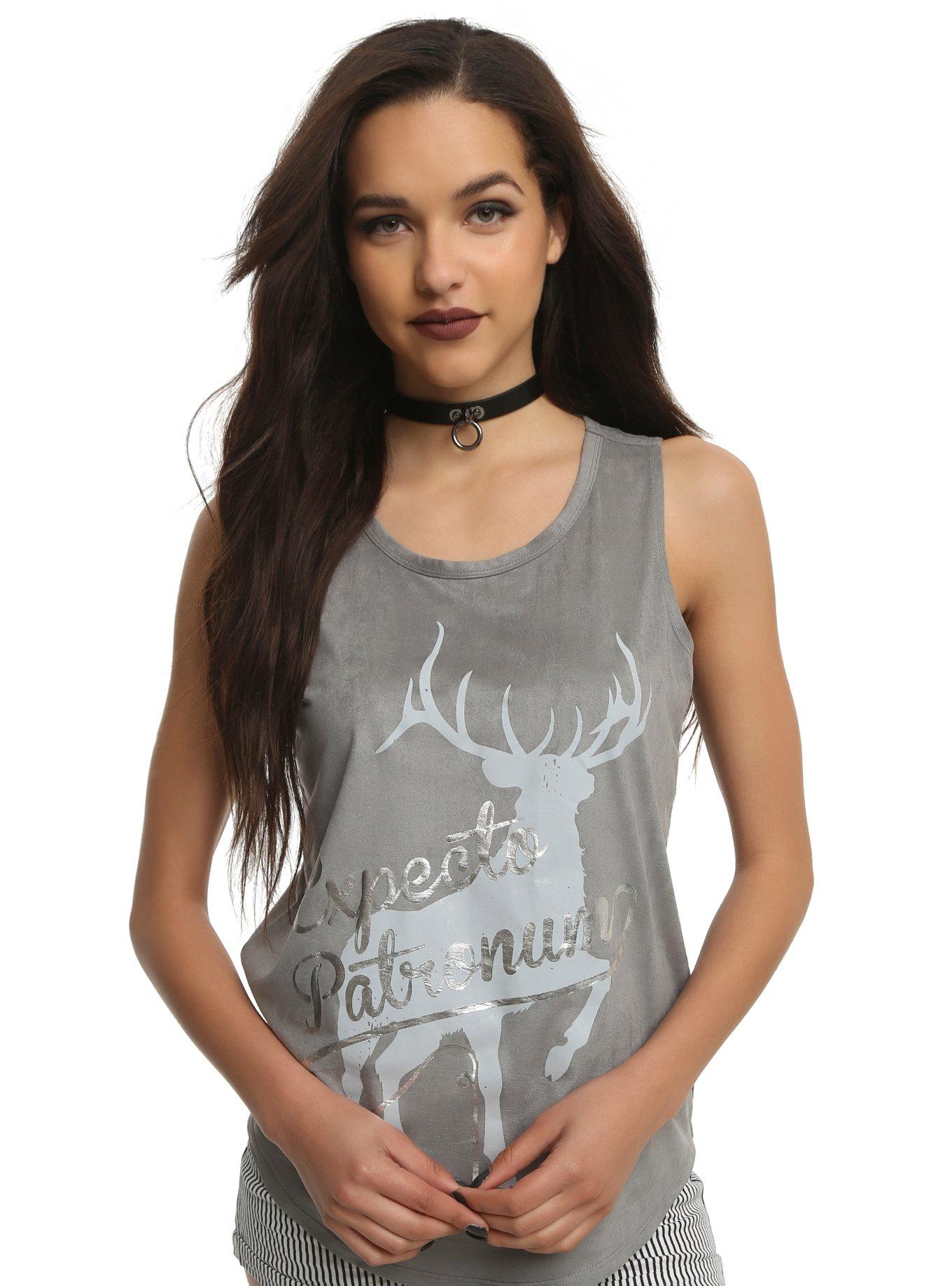 Harry Potter Expecto Patronum Stag Suede Girls Tank Top, LIGHT GRAY, hi-res
