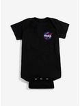 NASA Embroidered Patch Baby Bodysuit, BLACK, hi-res