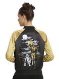 Her Universe Star Wars C-3PO & R2-D2 Embroidered Girls Satin Souvenir Jacket, BLACK, hi-res