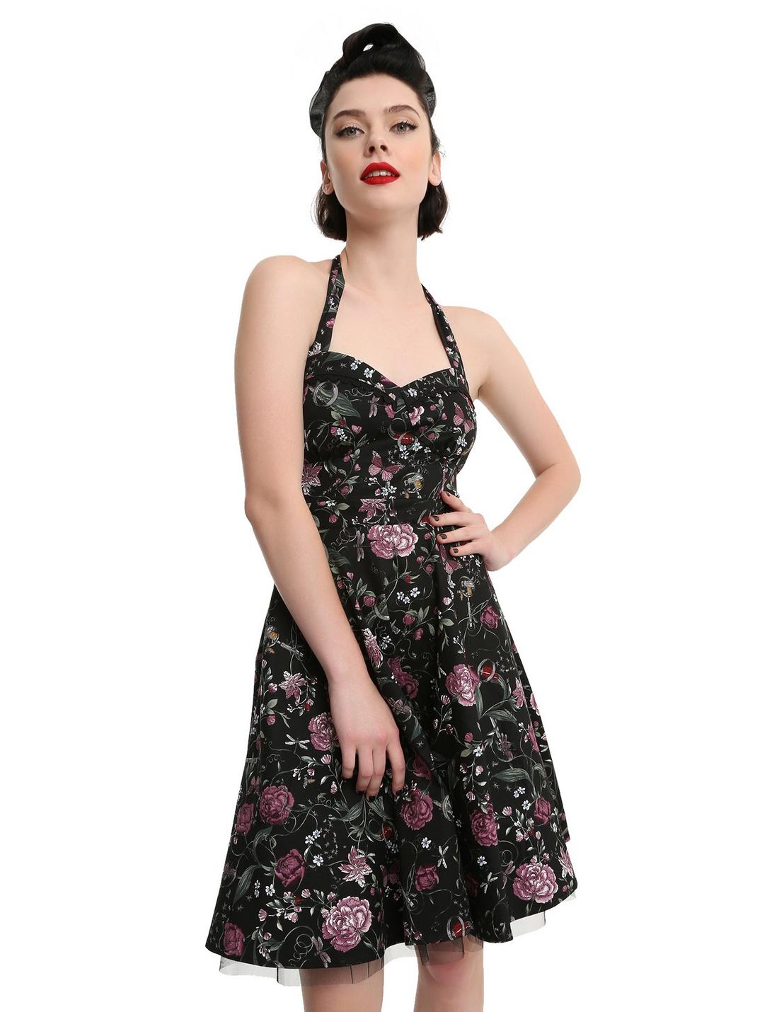 Floral Insect Swing Dress, IVORY, hi-res