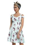 Mint Floral Off-The-Shoulder Strap Fit & Flare Dress, MINT, hi-res