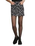 Black & White Skull & Crossbones Patch Pocket Skirt, BLACK, hi-res