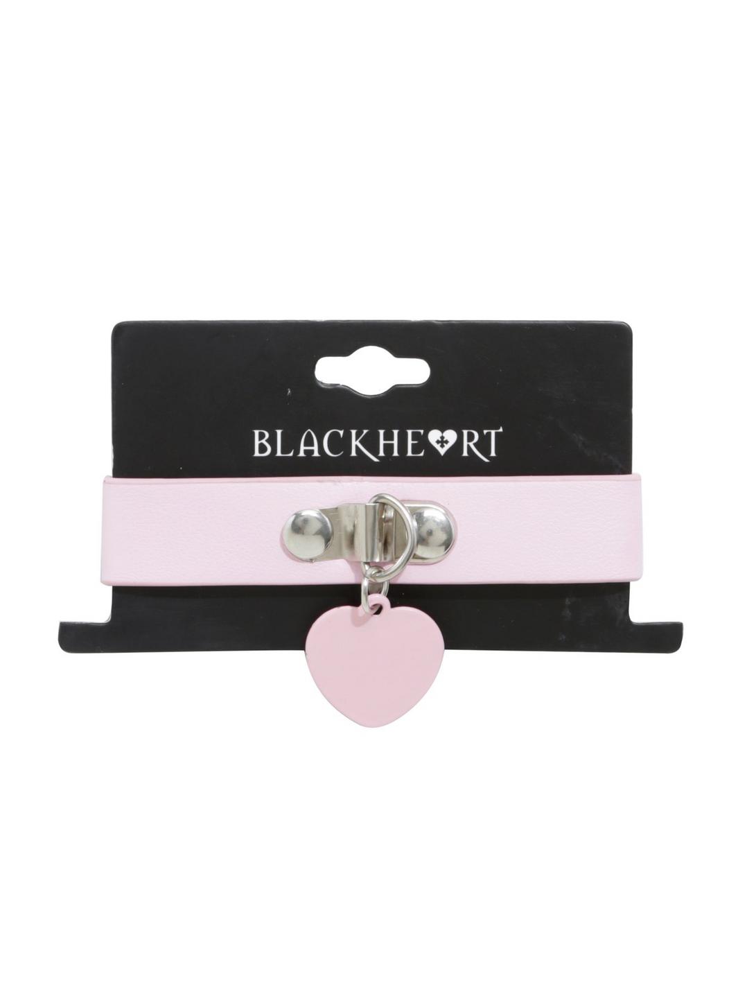 Blackheart Pink Heart Faux Leather Bracelet, , hi-res
