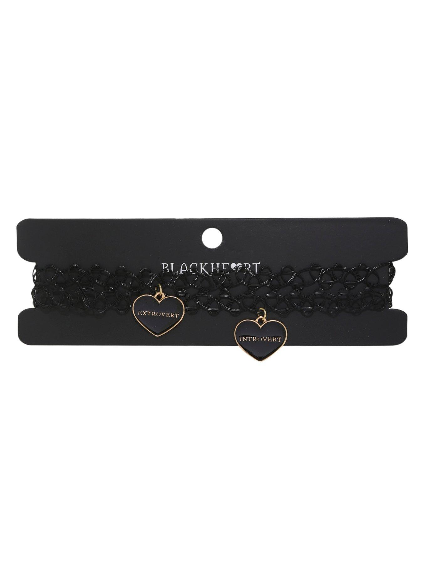 Blackheart Introvert Extrovert Tattoo Choker Set, , hi-res