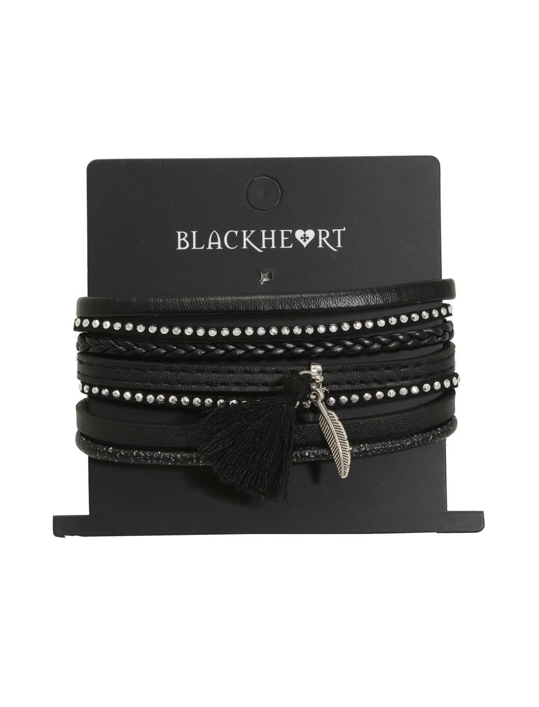 Blackheart Multi-Strand Faux Leather Magnetic Bracelet, , hi-res